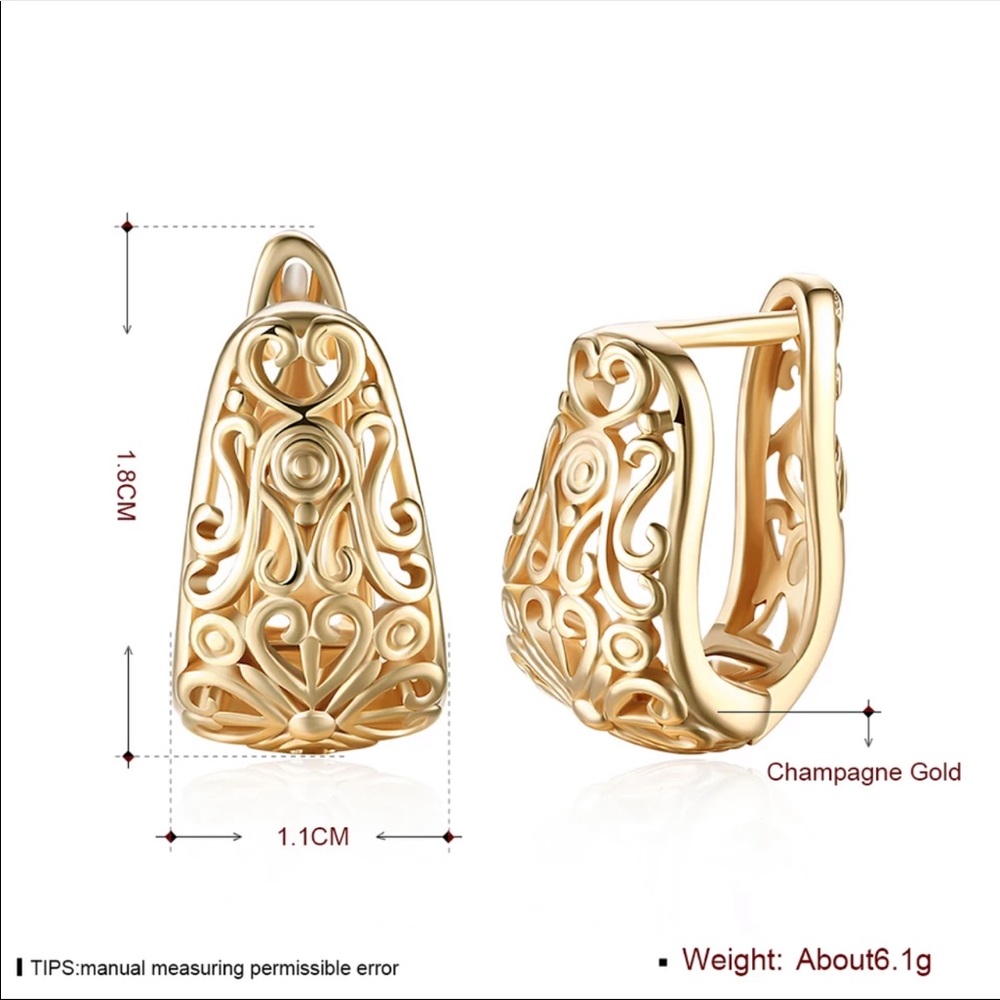 New 18K Gold Plated Hoop Earrings - Picture 4 of 5
